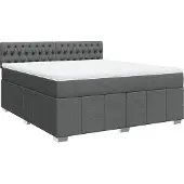 vidaXL Boxspring met matras stof donkergrijs 180x200 cm