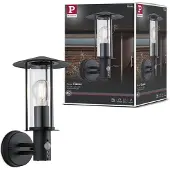Paulmann Wandlamp buiten met bewegingssensor Classic, dimbaar, zwart, metaal, Modern