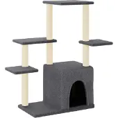 Syfax Kattenmeubel met sisal krabpalen 97,5 cm donkergrijs