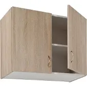 Deftrans - Bovenkeuken Kast 80x58 Deuren Plank Handgrepen - Eik
