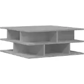 vidaXL Salontafel 70x70x29 cm bewerkt hout betongrijs