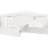 Syfax Partytent met zijwanden professioneel 90 g/m² 4x4 m wit