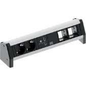 Bachmann DESK 2x geaard stopcontact 1x USB lader 2x ABD GST18