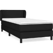 vidaXL Boxspring met matras stof zwart 90x190 cm