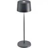 Zafferano Olivia 3K tafellamp IP65 grijs 3K, dimbaar, alu / grijs / zink, Woon-/ Eetkamer, Aluminium, Modern