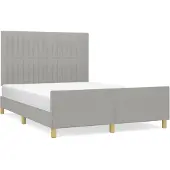 vidaXL Bedframe zonder matras stof lichtgrijs 140x190 cm