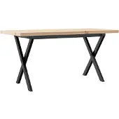 vidaXL Salontafel X-frame 90x40x45,5 cm grenenhout en staal