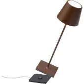 Zafferano Poldina LED tafellamp batterij decor koper Poldina, dimbaar, koper, Woon-/ Eetkamer, Aluminium, Modern