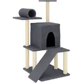 Syfax Kattenmeubel met sisal krabpalen 110,5 cm donkergrijs