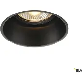 SLV Horn inbouwlamp, zwart, verblindingsvrij Horn-T, dimbaar, zwart, Woon-/ Eetkamer, metaal, Modern, inbouwspot