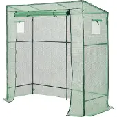 En.casa Tuinkas Vlaardingen kweekkas 198x78x180-200 cm groen