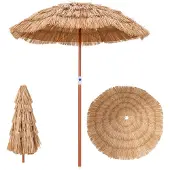 Costway Hawaii Strandparasol - Kantelbaar en Verstelbaar - 175 cm - Met Draagtas