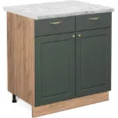 Vicco Fame-Line Keukenonderkast – 80 cm, WB Marmer Groen-Goud Landhuis