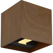 Globo Lighting LED-wandlamp buiten Veronika, hout donker, Aluminium, Modern, LED wandlamp buiten