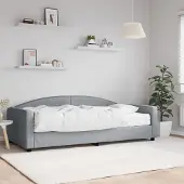 Prolenta Maison Exclusive - Dagbed met matras, lichtgrijs, 100x200 cm, stof