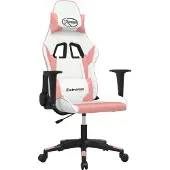 Syfax Gamestoel kunstleer wit en roze