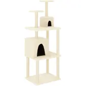 Syfax Kattenmeubel met sisal krabpalen 167 cm crèmekleurig