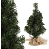 Kadax Kunstkerstboom, 80 cm, kleine dennenboom met 105 takken, mini-dennenboom met jute