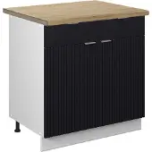 Vicco Fame-Line Keukenonderkast – 80 cm, WB Eik Zwart gestreept