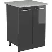 Vicco R-Line Keukenonderkast – 60 cm WB Marmer Antraciet Hoogglans