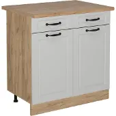Vicco R-Line Keukenonderkast – 80 cm, WB Eik Wit Landhuis