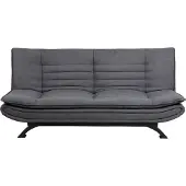 Ebuy24 Fanny slaapbank donkergrijs, zwart metaal.