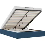 vidaXL Bedframe zonder matras 140x190 cm stof blauw