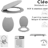 MSV WC Bril - CLEO - Toiletbril - MDF - Beige