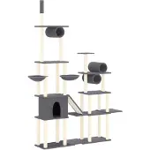 Syfax Kattenmeubel met sisal krabpalen 279 cm donkergrijs