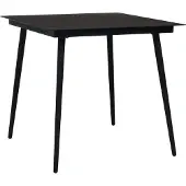 Syfax Tuintafel 80x80x74 cm staal en glas zwart