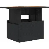 Syfax Tuintafel 100x55x73 cm poly rattan en acaciahout zwart