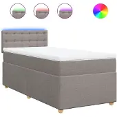 vidaXL Boxspring met matras stof taupe 80x200 cm
