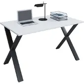 VCM Lona Bureau 140x80 cm X-frame wit/zwart.