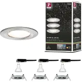 Paulmann Nova 3-voudige spot, rond, vast, ijzer, IP44, GU10, dimbaar Nova,, alu / grijs / zink, Hal, Aluminium, Modern, inbouwspot