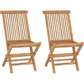 Syfax Inklapbare stoelen 2 st massief teakhout