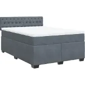 Syfax Boxspring met matras fluweel donkergrijs 160x200 cm