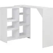 Syfax Bartafel met verplaatsbaar schap 138x39x110 cm wit