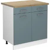 Vicco Keukenonderkast R-Line Blauw-grijs 80 cm , WB Eik, Model 46643