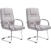 CLP Attila Set van 2 Eetkamerstoelen - Stof creme