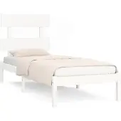 vidaXL Bedframe massief hout wit 90x200 cm