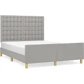vidaXL Bedframe zonder matras stof lichtgrijs 140x200 cm