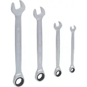 Ks Tools 503.4204 5034204 Ringsleutel met ratelset Sleutelbreedte (metrisch) 10 - 19 mm