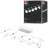 Paulmann Circle LED kabelsysteem 5-lamps mat wit, wit / opaal, Hal, metaal, Modern, Kabelverlichting