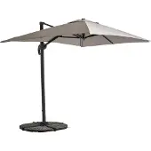 Oviala - Zwevende parasol 2x3 m met 4 verzwaarde aluminium platen taupe - Amalya