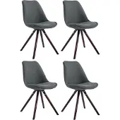 CLP Toulouse Set van 4 stoelen - Rond - Stof taupe natura