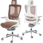 Mendler Bureaustoel MERRYFAIR Wau 2, bureaustoel draaistoel, bekleed/mesh, ergonomisch ~ mandarijn