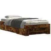 vidaXL Bedframe zonder matras hout gerookt eikenkleurig 90x200 cm