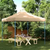 Prolenta Maison Exclusive - Partytent, inklapbaar, pop-up model, beige, 292x292x315 cm