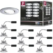 Paulmann LED-inbouwlamp voor badkamer Set van 10 stuks 65 W Chroom (mat)