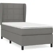 Syfax Boxspring met matras stof donkergrijs 90x200 cm